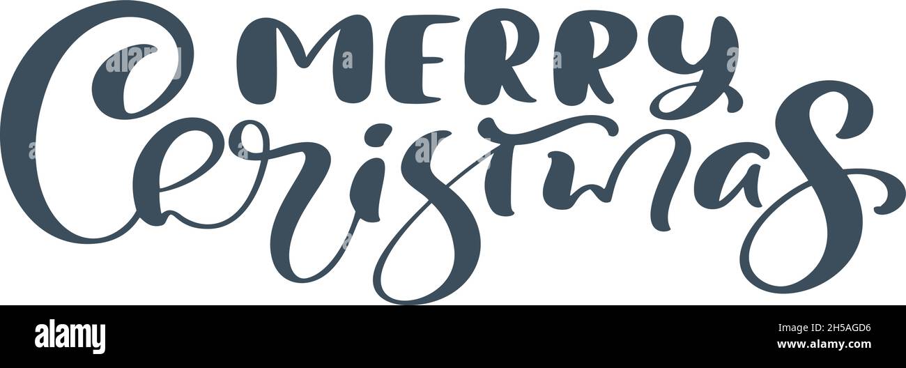 Hand Drawn Vector Lettering Text Merry Christmas Brush Calligraphic