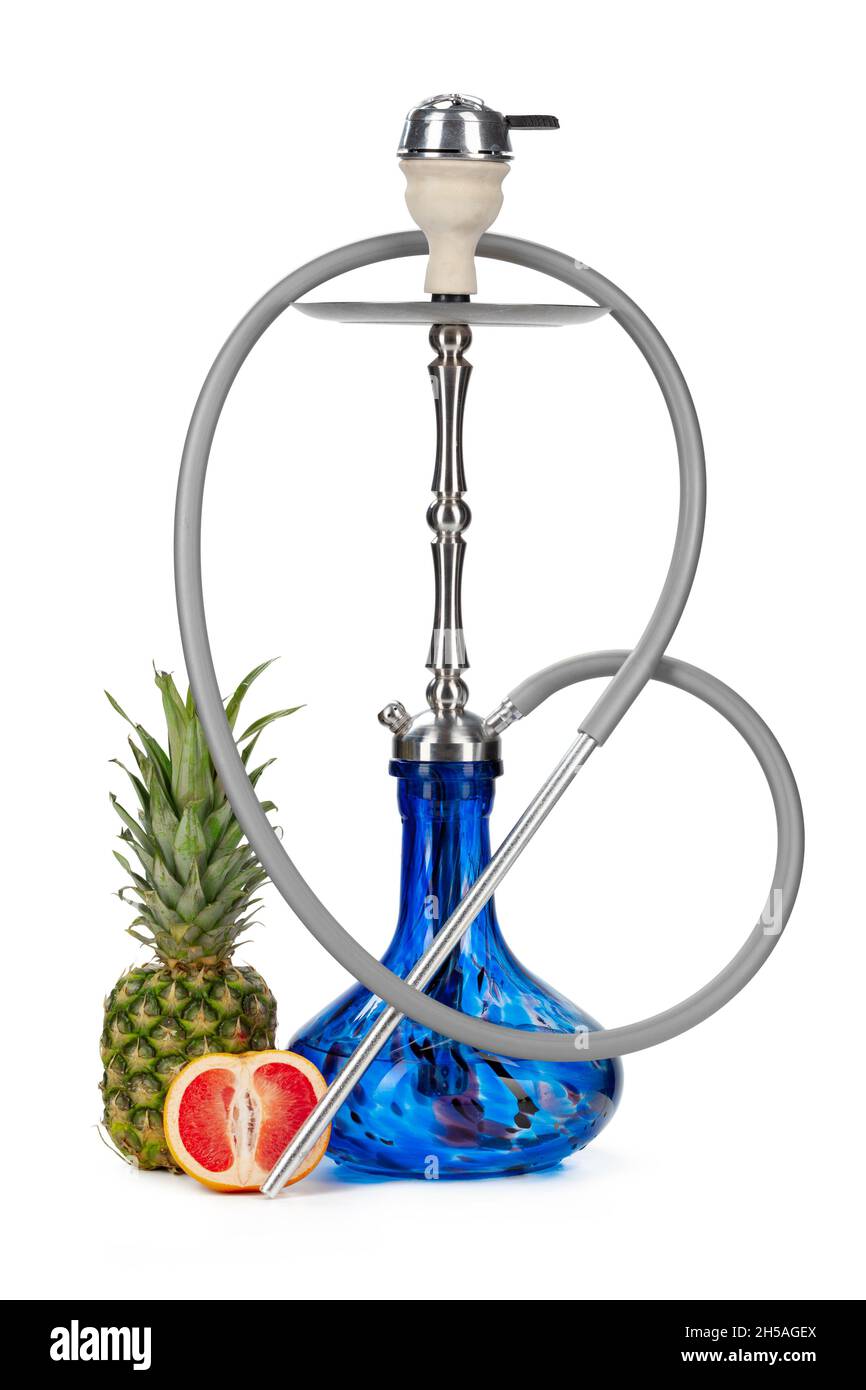 Hookah with fruits isolated on white background Stock Photo - Alamy