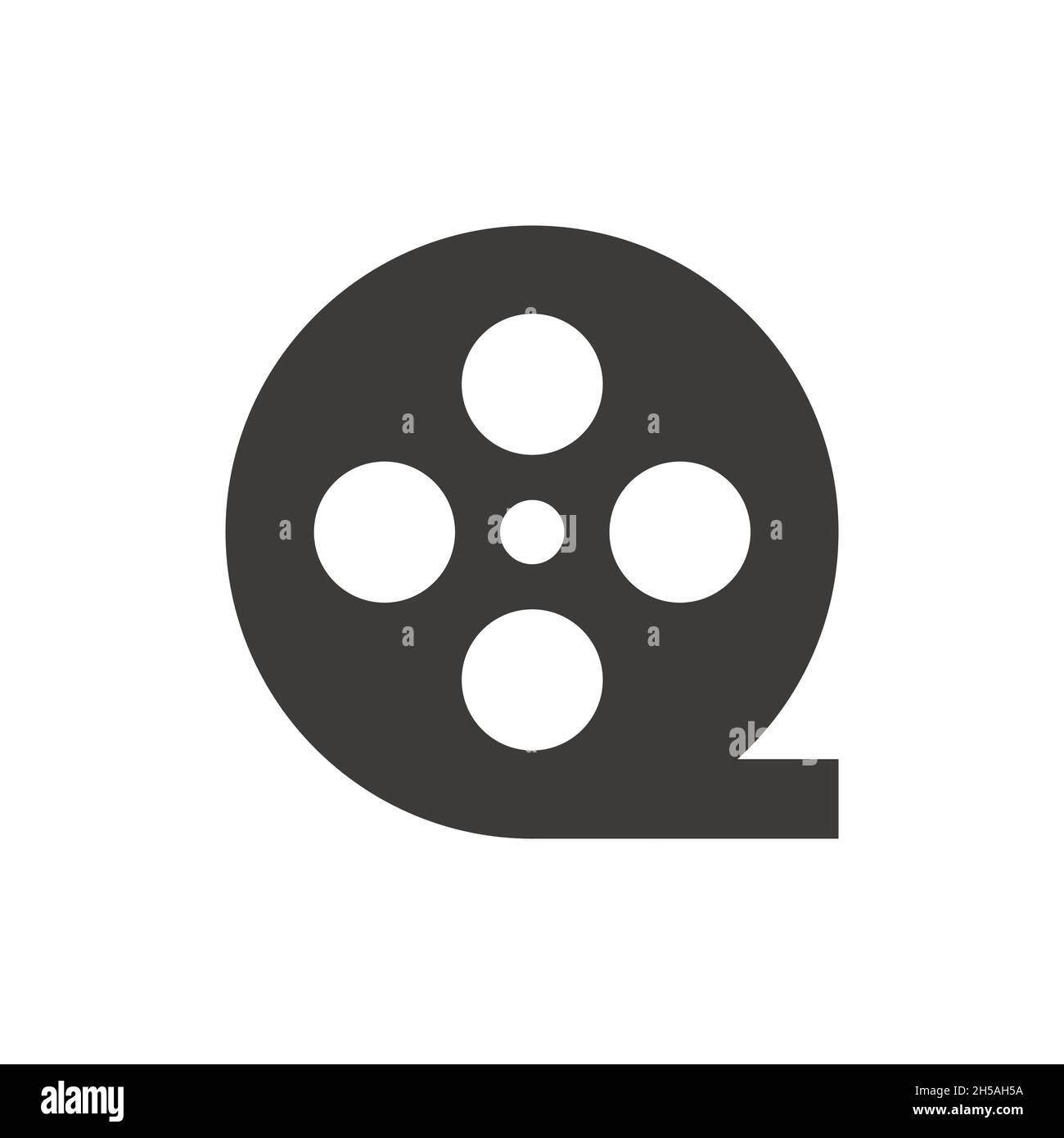 Filmstrip, movie roll tape vector icon. Film reel, cinema strip glyph symbol. Stock Vector