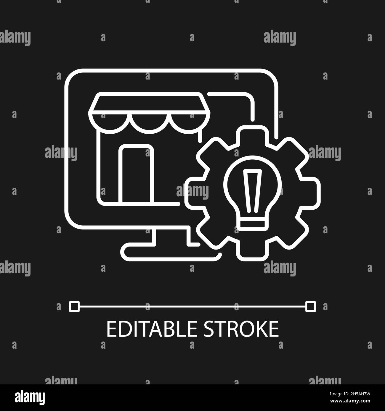 Website creation white linear icon for dark theme Stock Vector Image ...