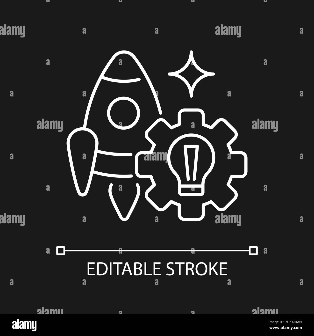 Startup white linear icon for dark theme Stock Vector Image & Art - Alamy