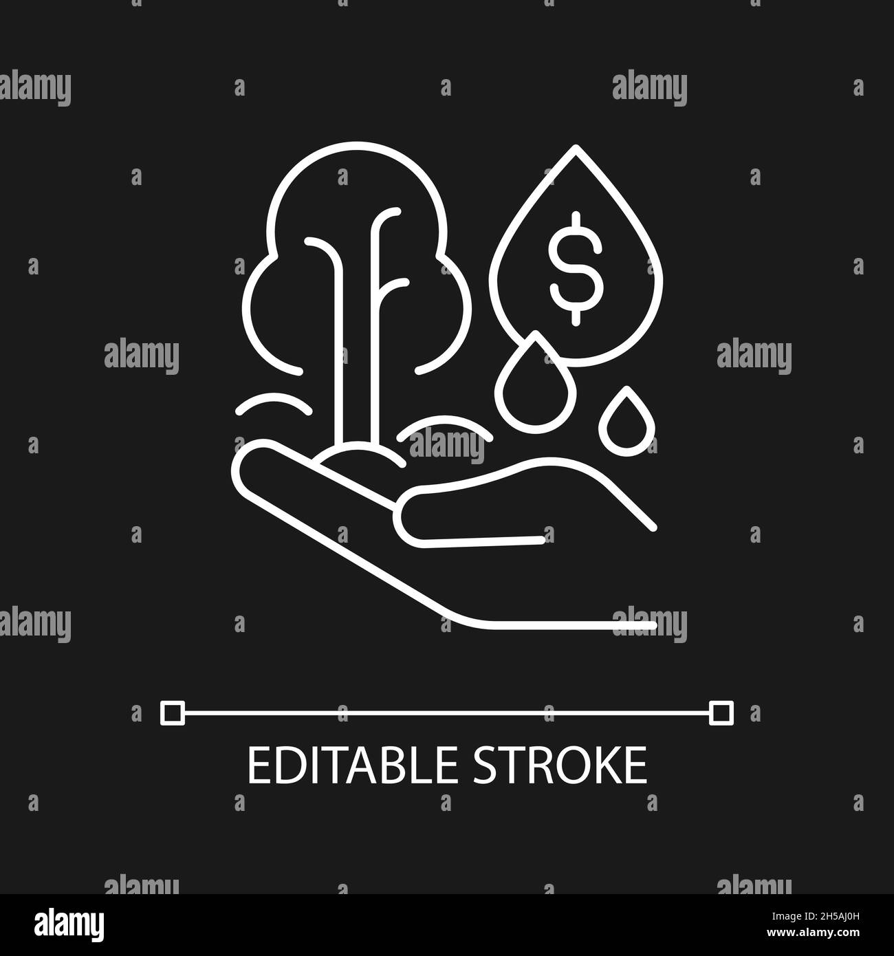 Investing white linear icon for dark theme Stock Vector Image & Art - Alamy
