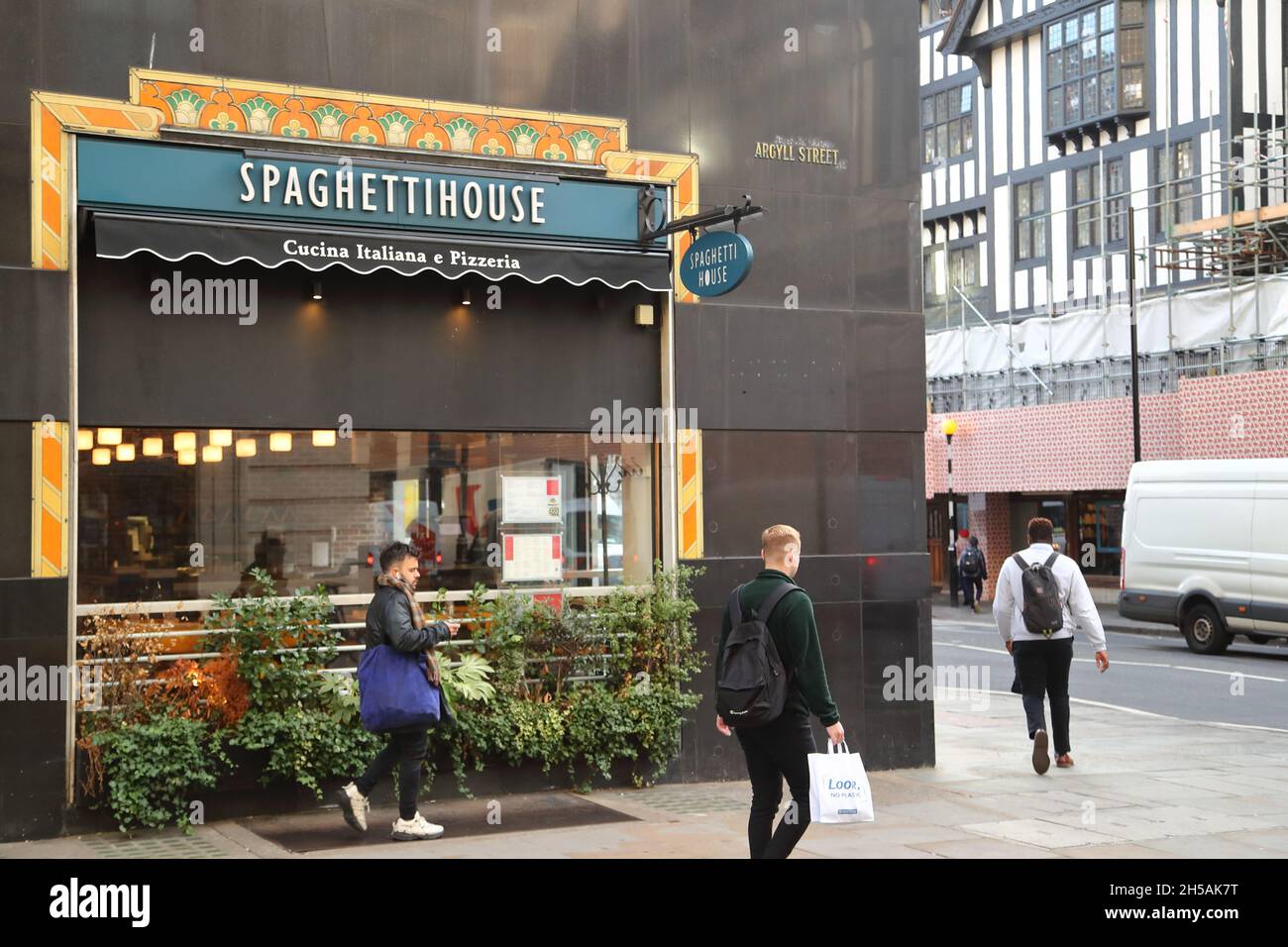 Spaghetti House Italian restaurant in Argyll Street, London, UK Stock