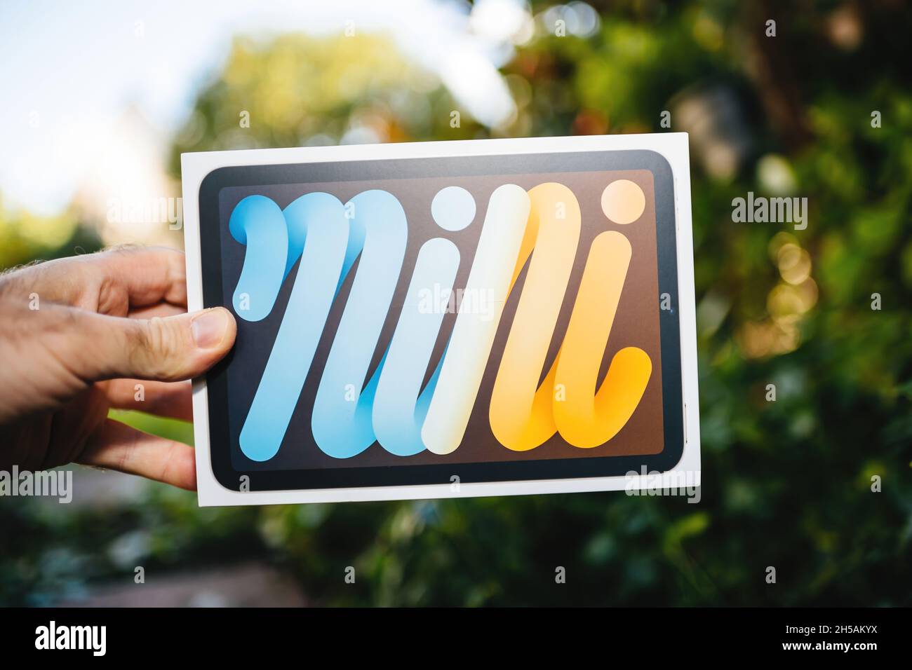 new Apple Computers iPad Mini Pro in male hand Stock Photo - Alamy