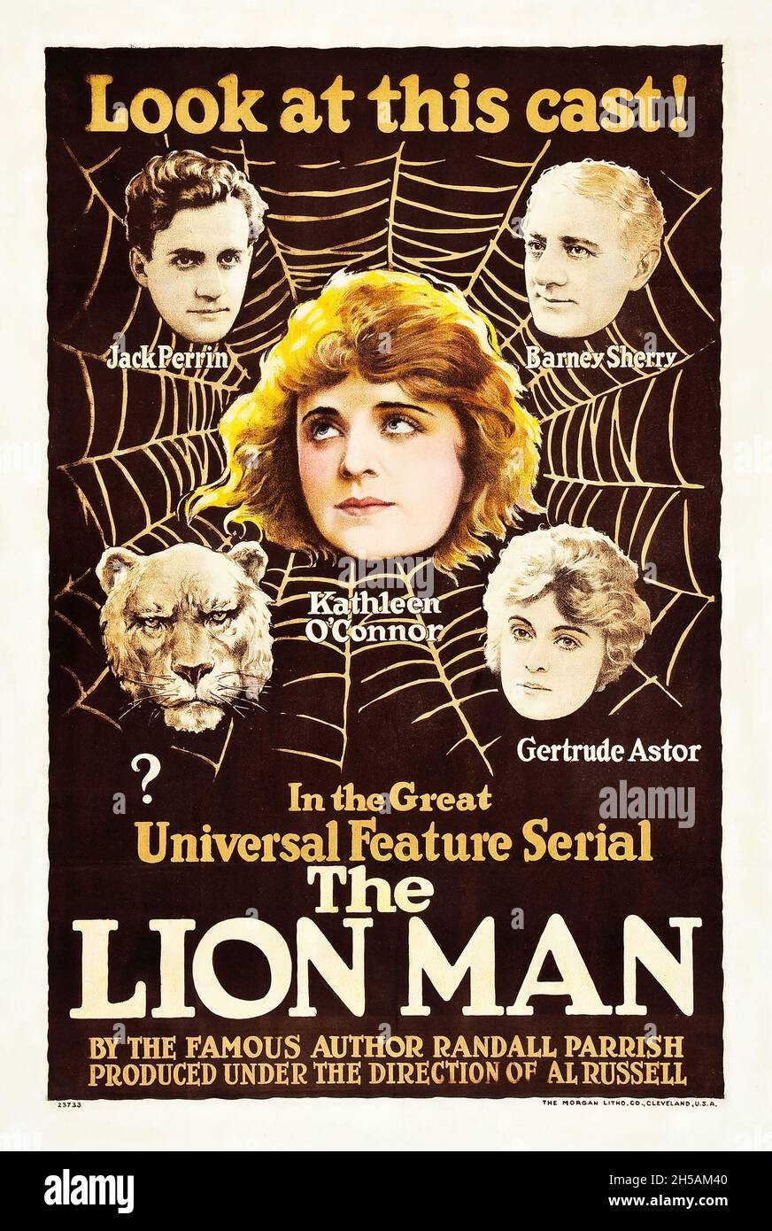 Vintage Movie poster: The Lion Man (Universal, 1919) by Randall Parrish Stock Photo