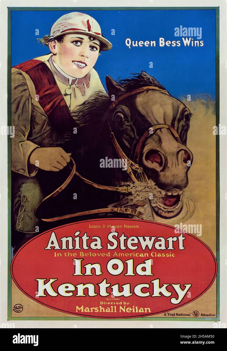 Vintage Movie poster: Anita Stewart In Old Kentucky - 1919 Stock Photo