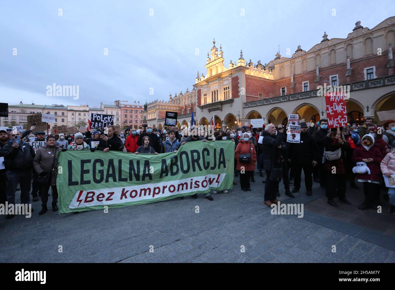 Cracow. Krakow. Poland. Pro-choice nationwide protests after the death of 30-year-old Izabela (Iza), who died because doctors did not abort the dying Stock Photo
