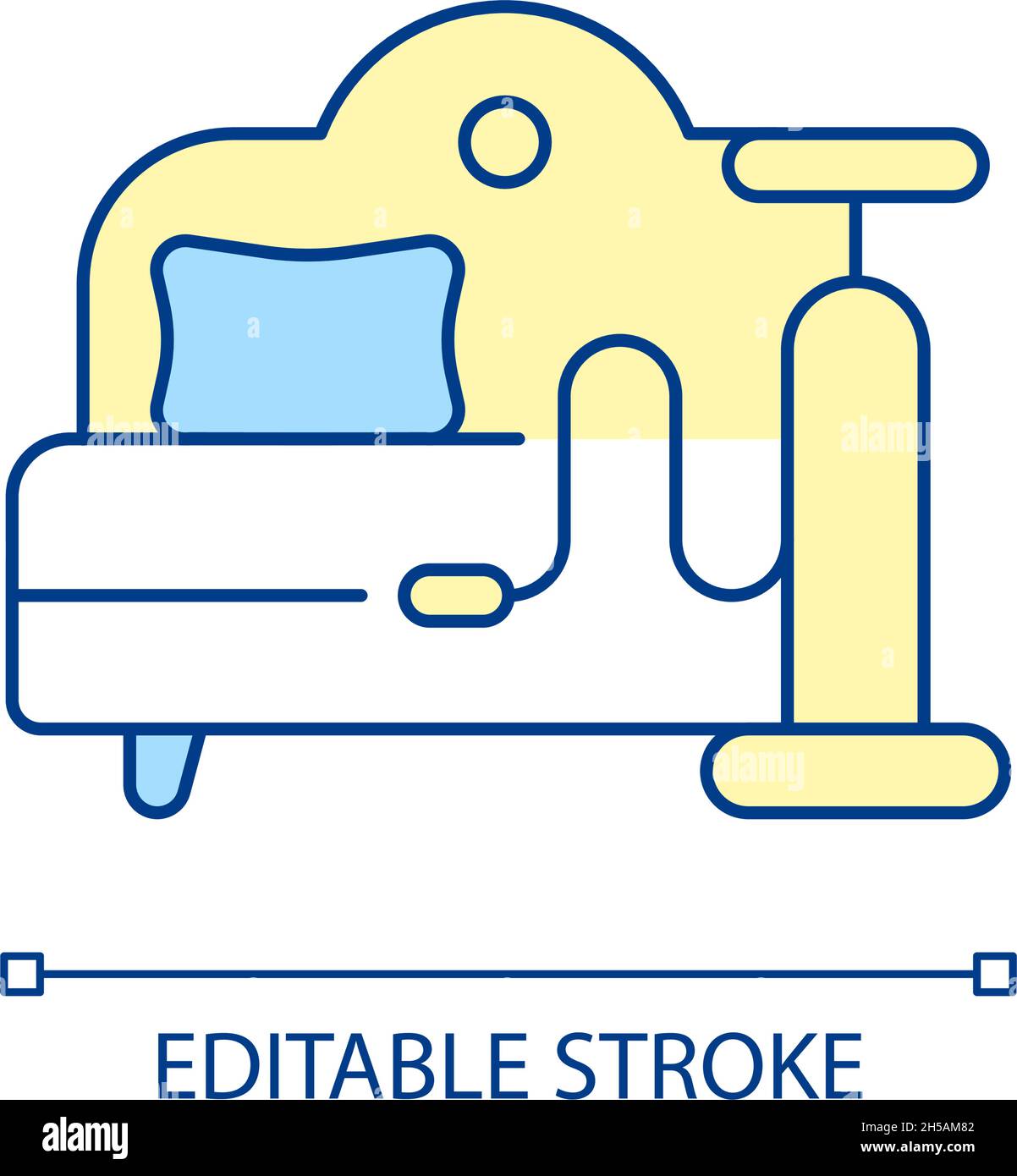 Inflatable bed RGB color icon Stock Vector