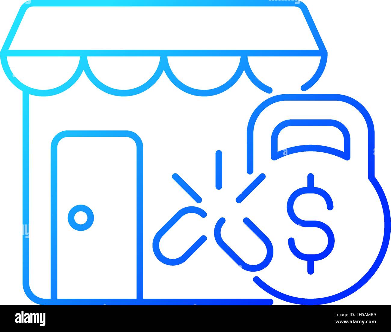 Small business debt relief gradient linear vector icon Stock Vector