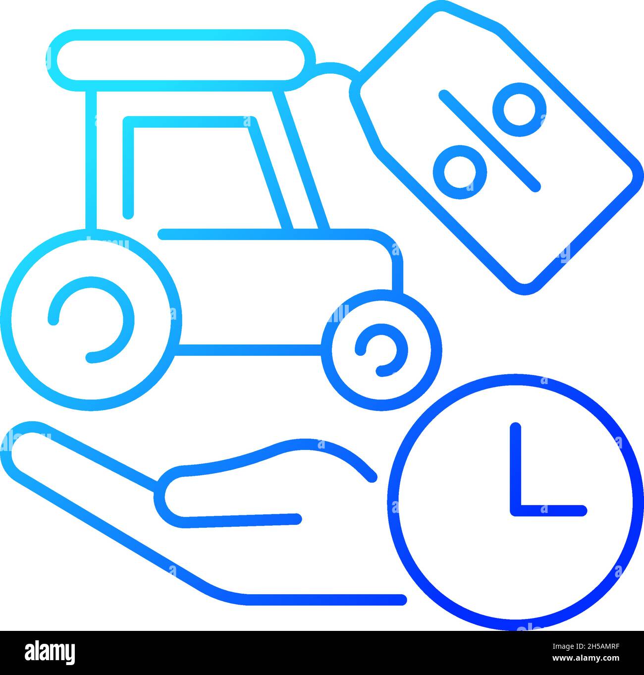 Rental equipment discounts gradient linear vector icon Stock Vector