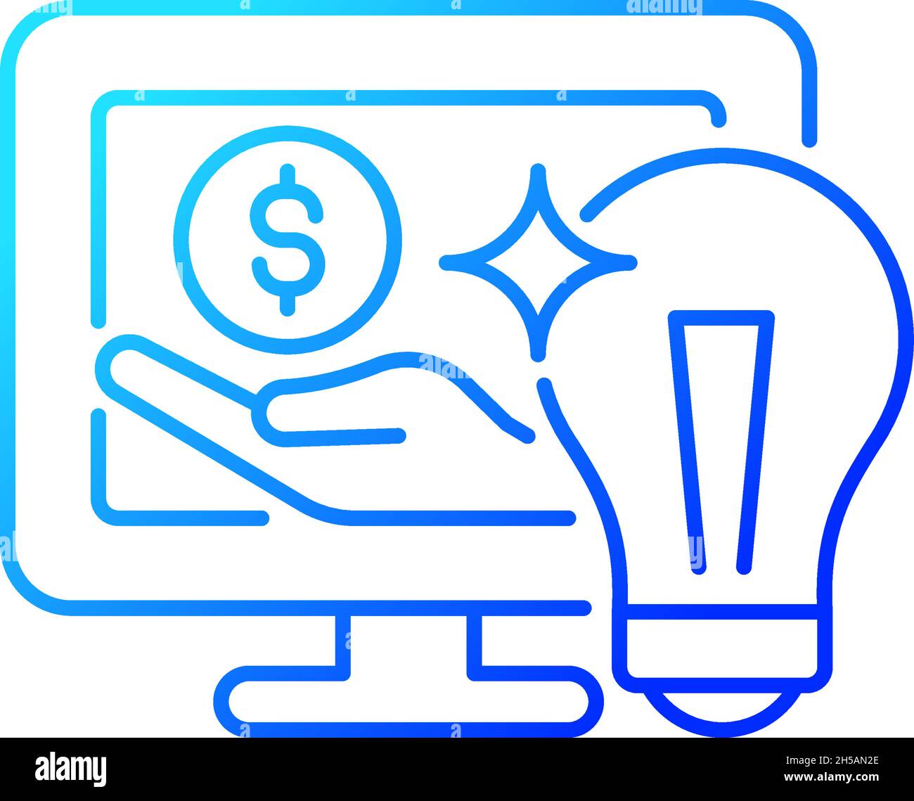 Online sponsorship gradient linear vector icon Stock Vector