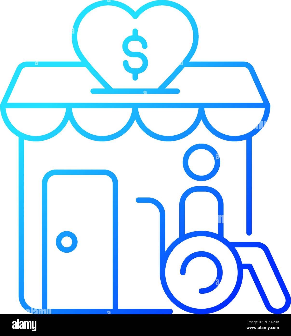 Grants for disabled gradient linear vector icon Stock Vector