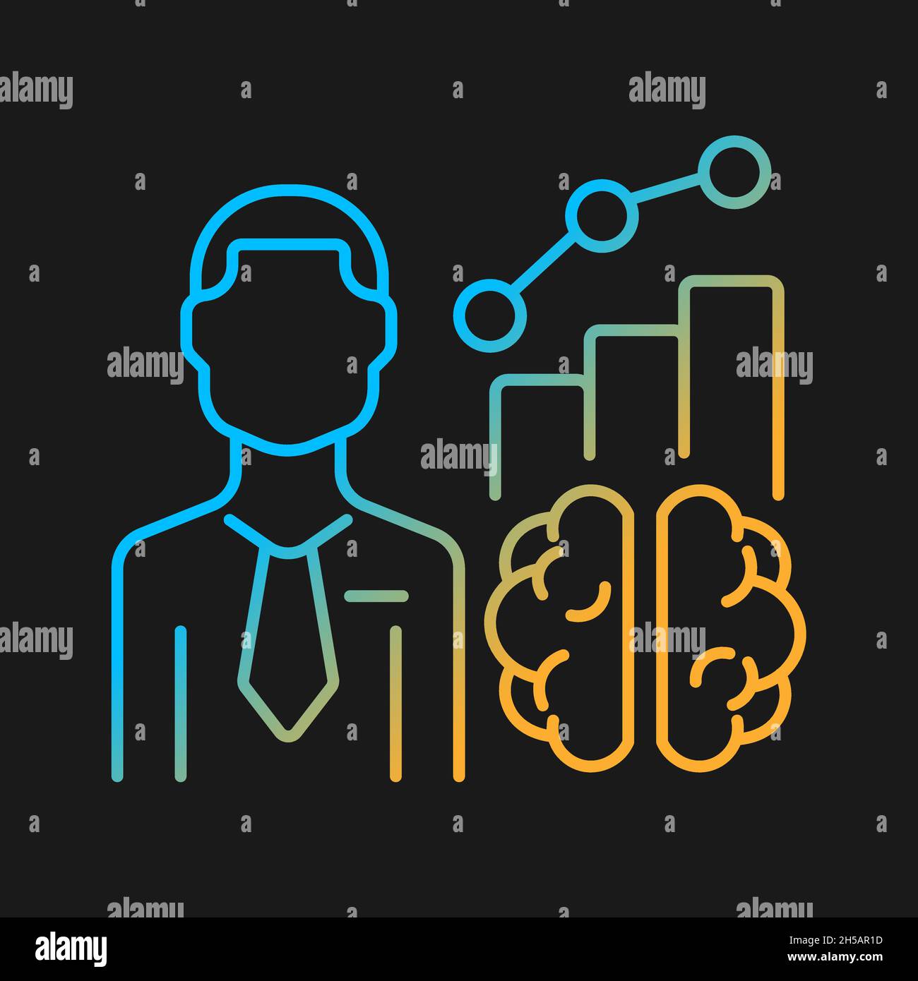 Business intelligence manager gradient vector icon for dark theme Stock Vector