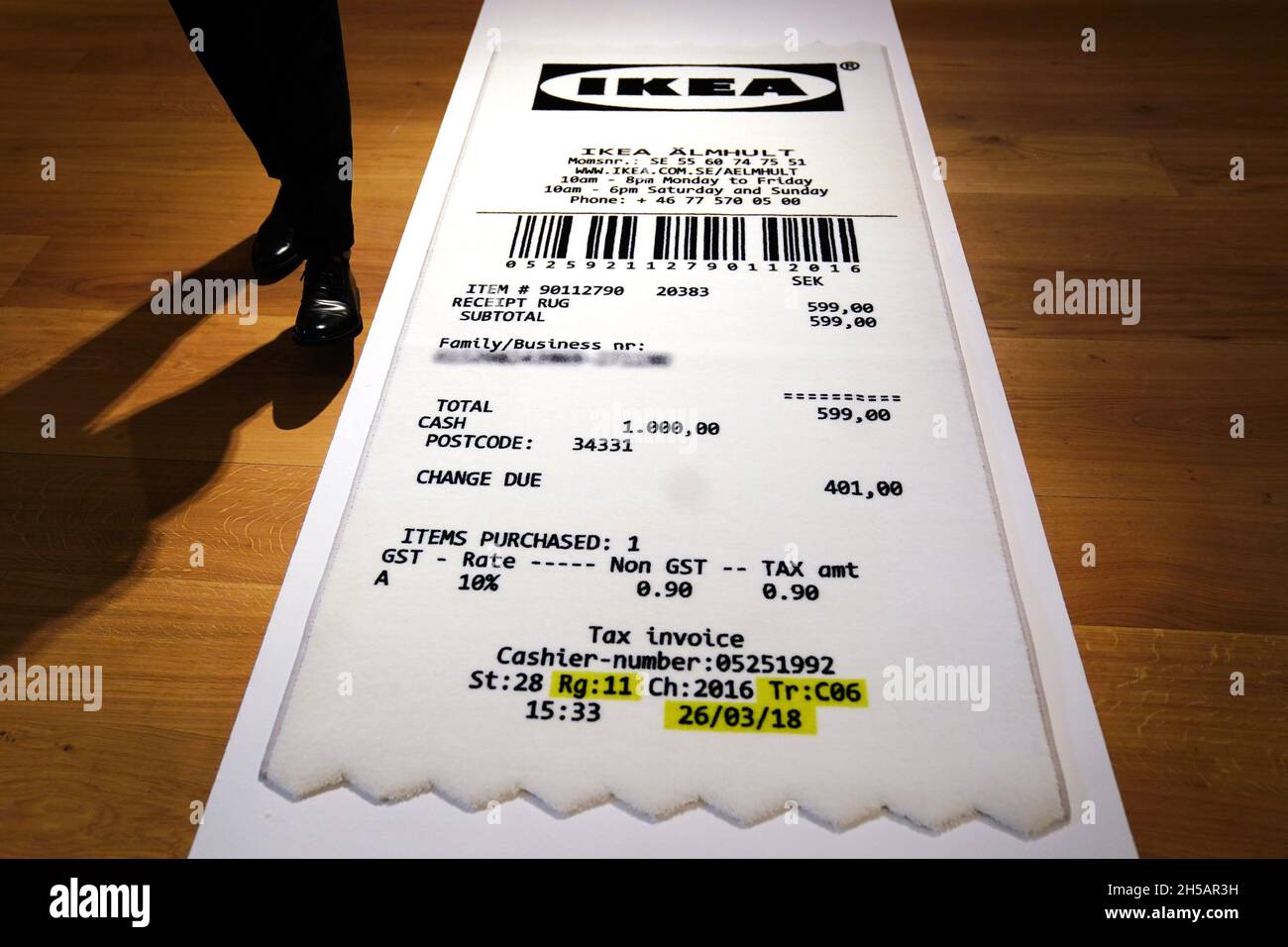 Sold at Auction: Virgil Abloh, Virgil Abloh X IKEA MARKERAD Receipt Rug,  2019