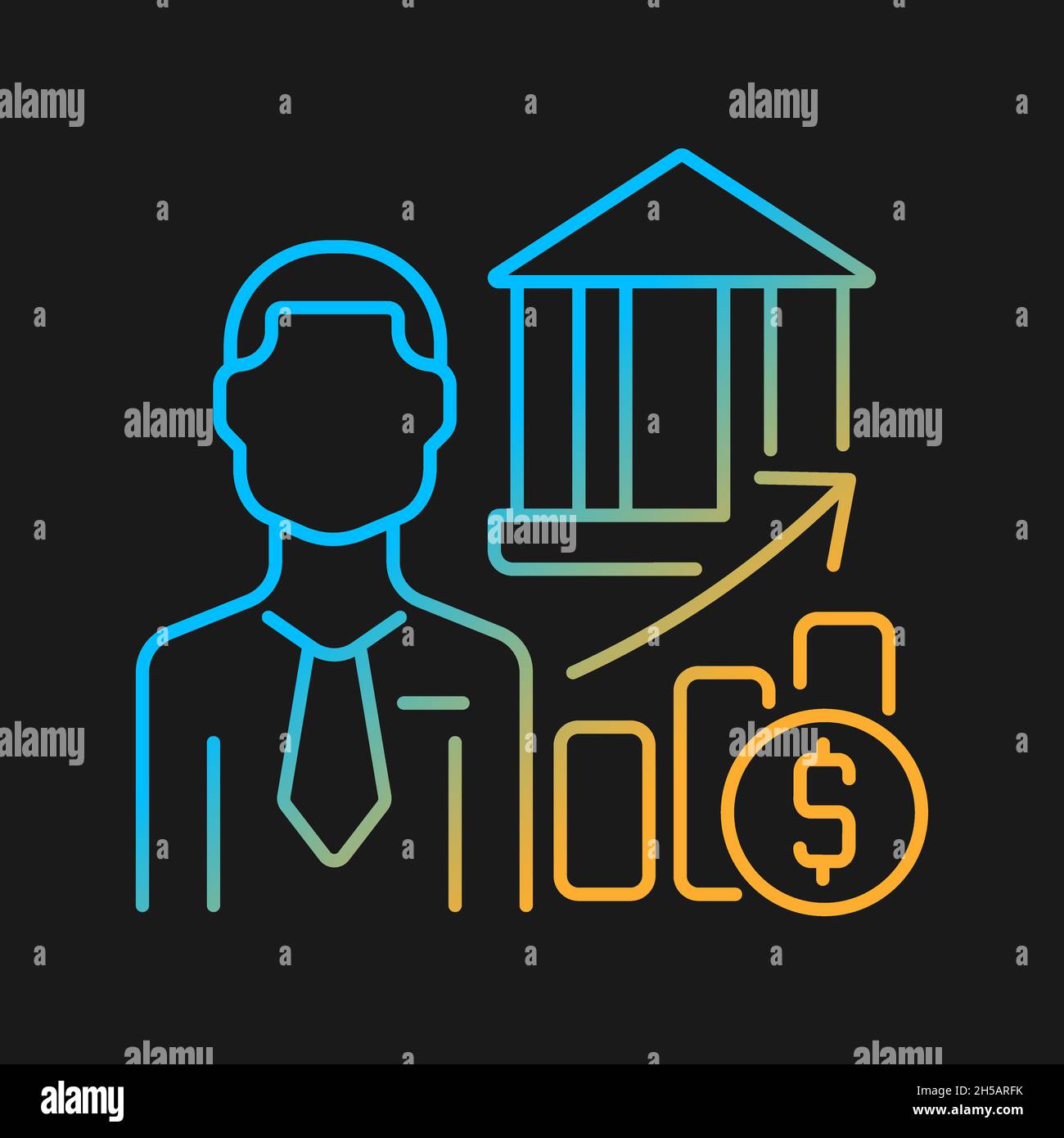 Investment banker gradient vector icon for dark theme Stock Vector