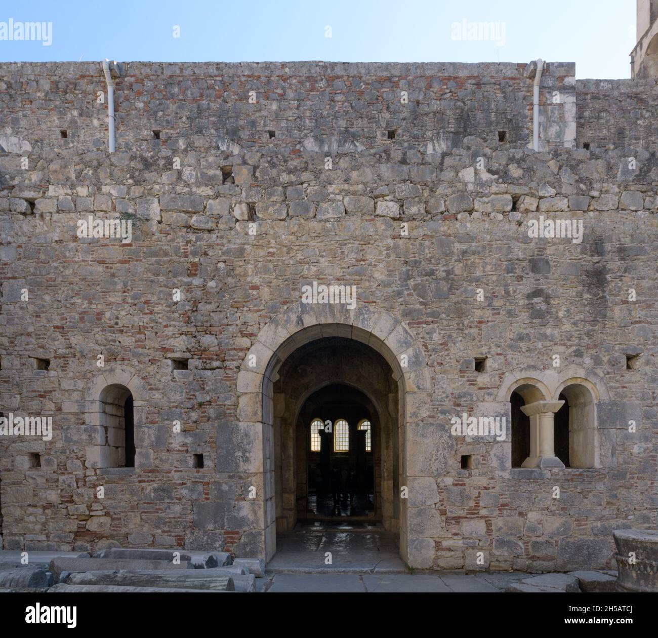West gate of St. Nicholas church in Myra. Demre, Antalya, Turkey Stock Photo