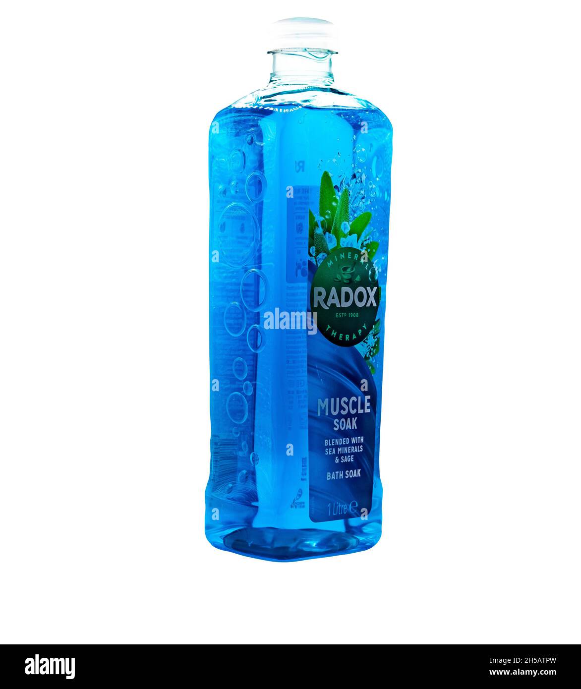 Norwich, Norfolk, UK November 2021. A bottle of Radox Muscle Soak