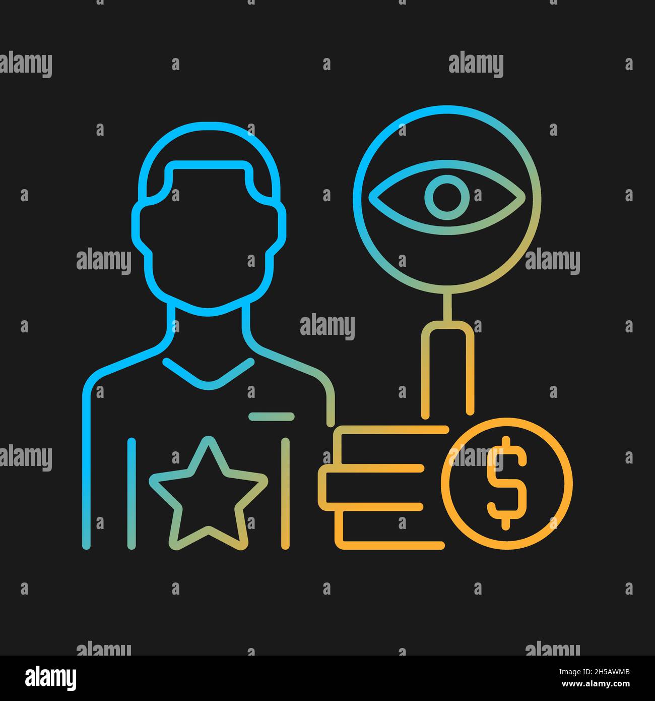 Comptroller gradient vector icon for dark theme Stock Vector