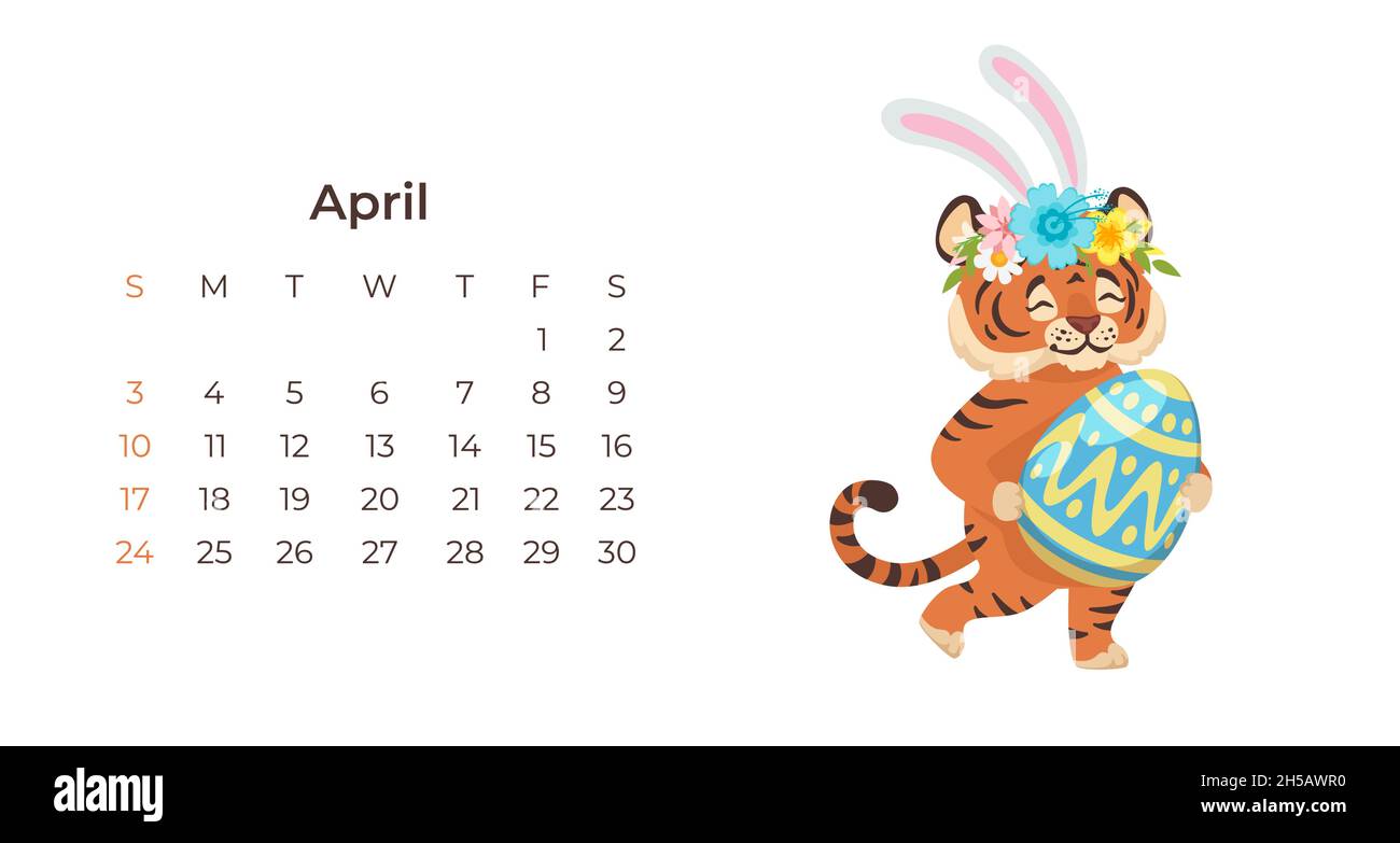 cute april 2022 calendar printable