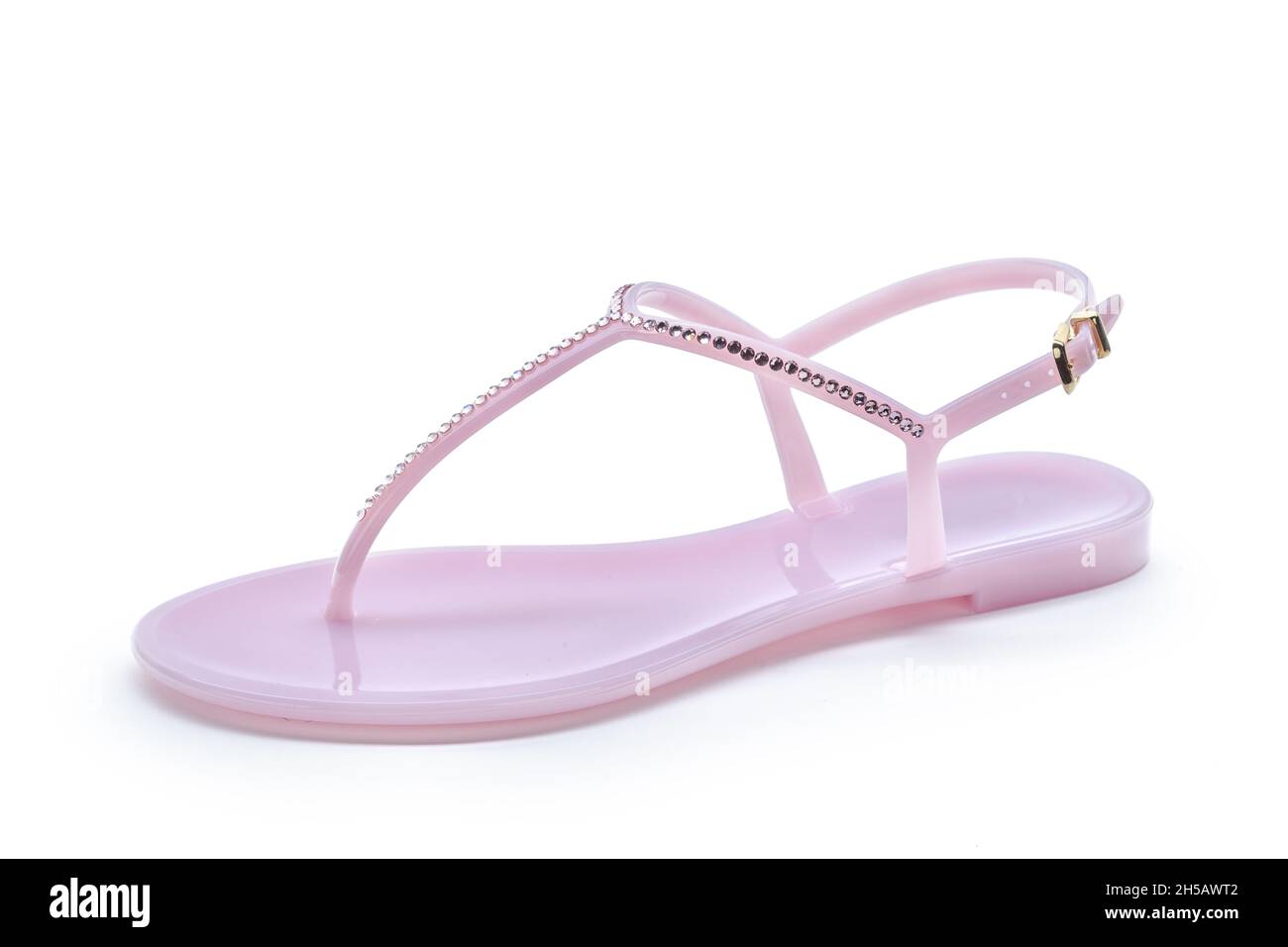 Female summer flat shoes isolated on white background Stock Photo - Alamy