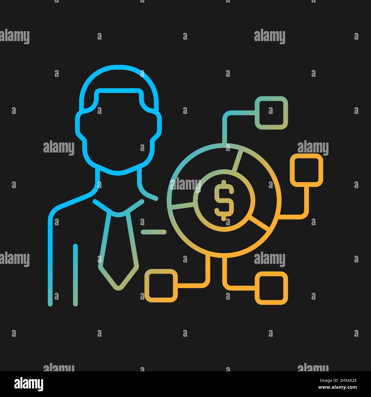 Digital finance expert gradient vector icon for dark theme Stock Vector