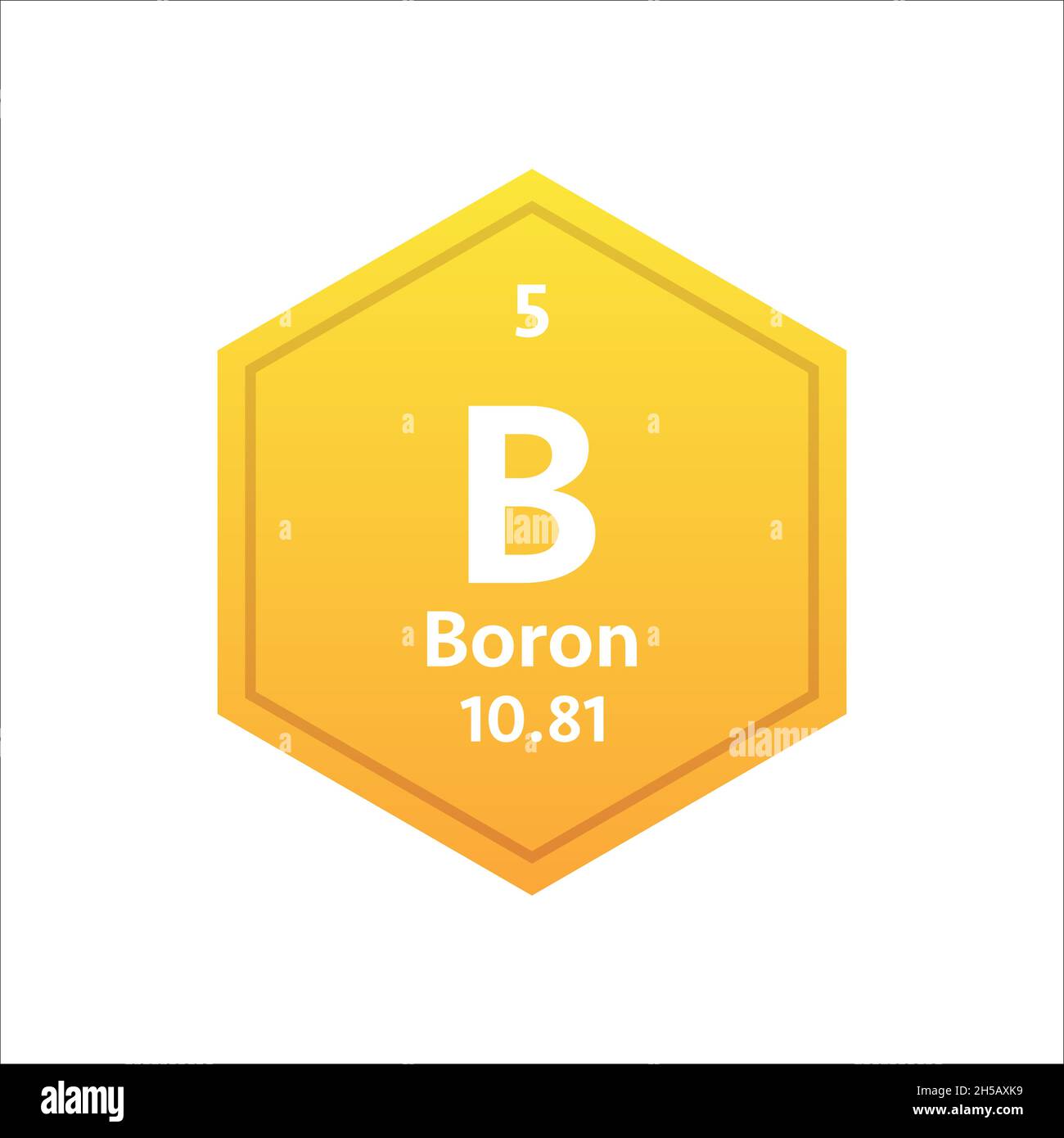 Boron symbol. Chemical element of the periodic table. Vector stock