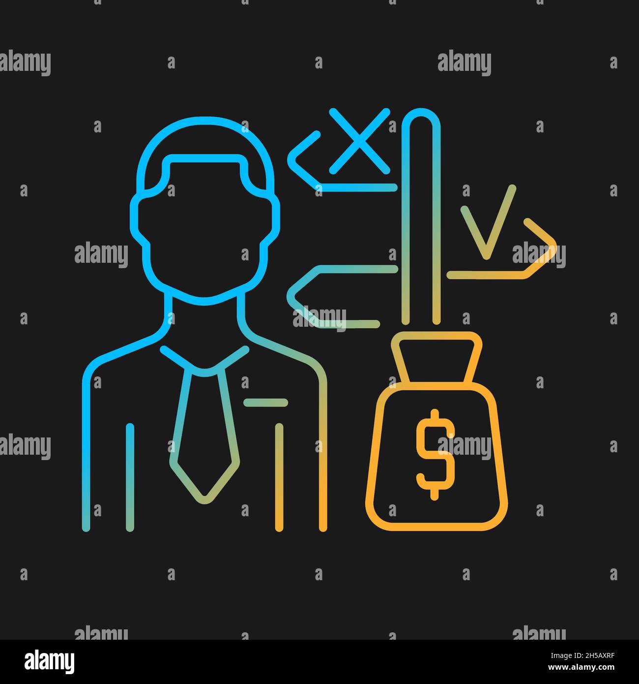 Asset manager gradient vector icon for dark theme Stock Vector