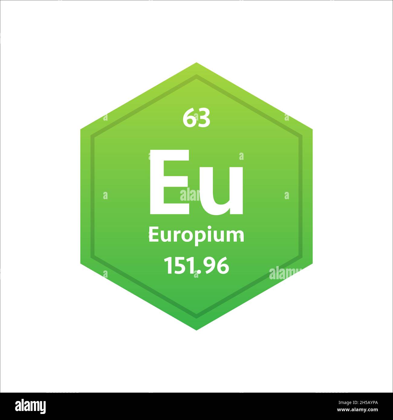 Europium symbol. Chemical element of the periodic table. Vector stock illustration Stock Vector