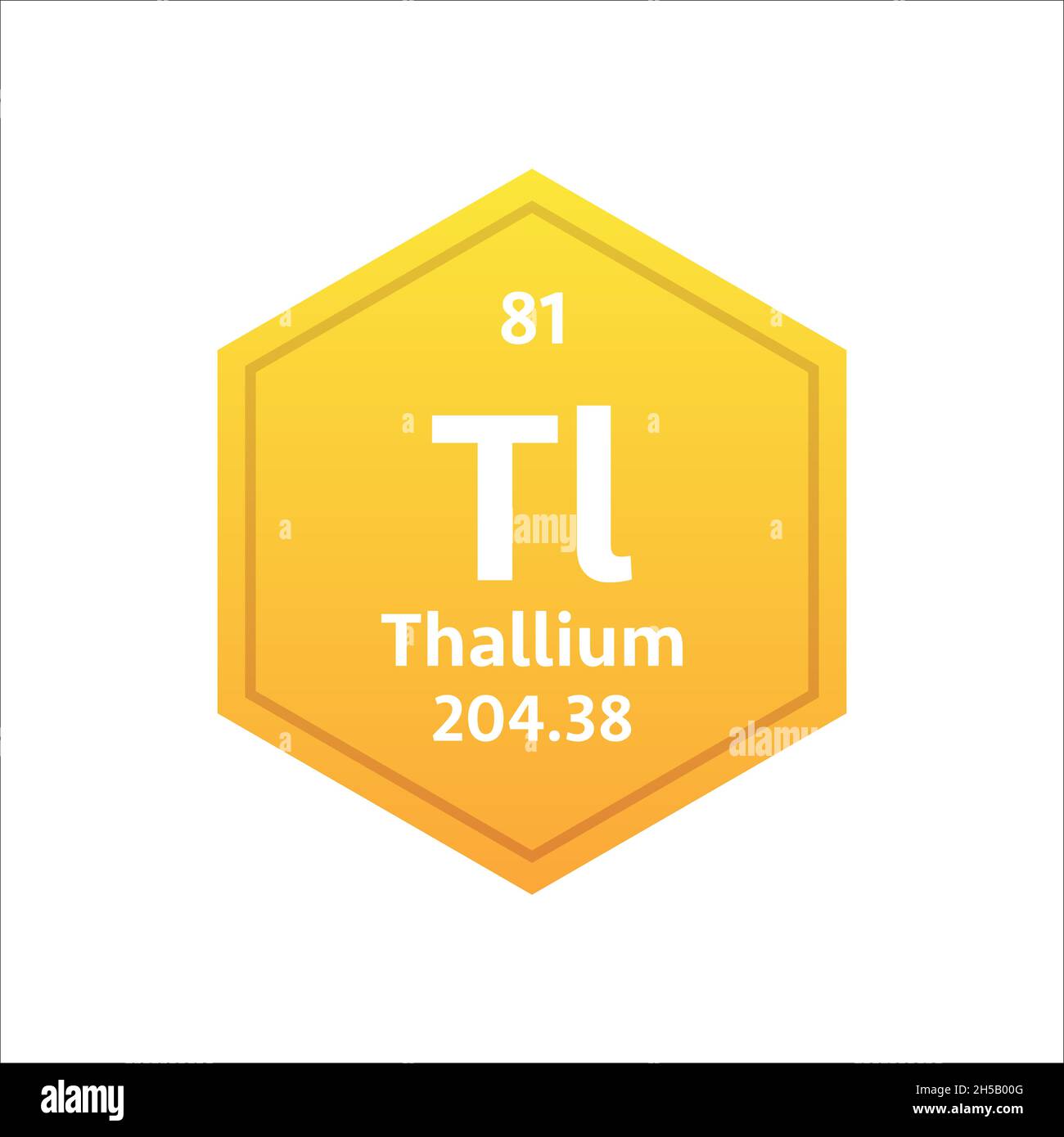 Thallium symbol. Chemical element of the periodic table. Vector stock illustration. Stock Vector