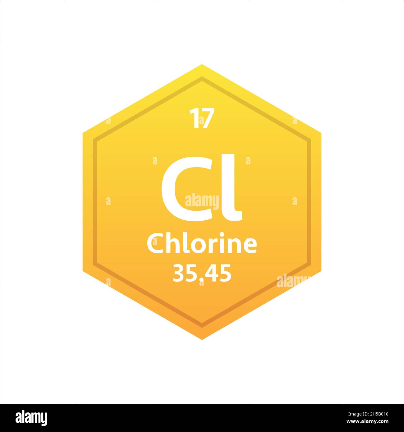 Chlorine symbol. Chemical element of the periodic table. Vector stock
