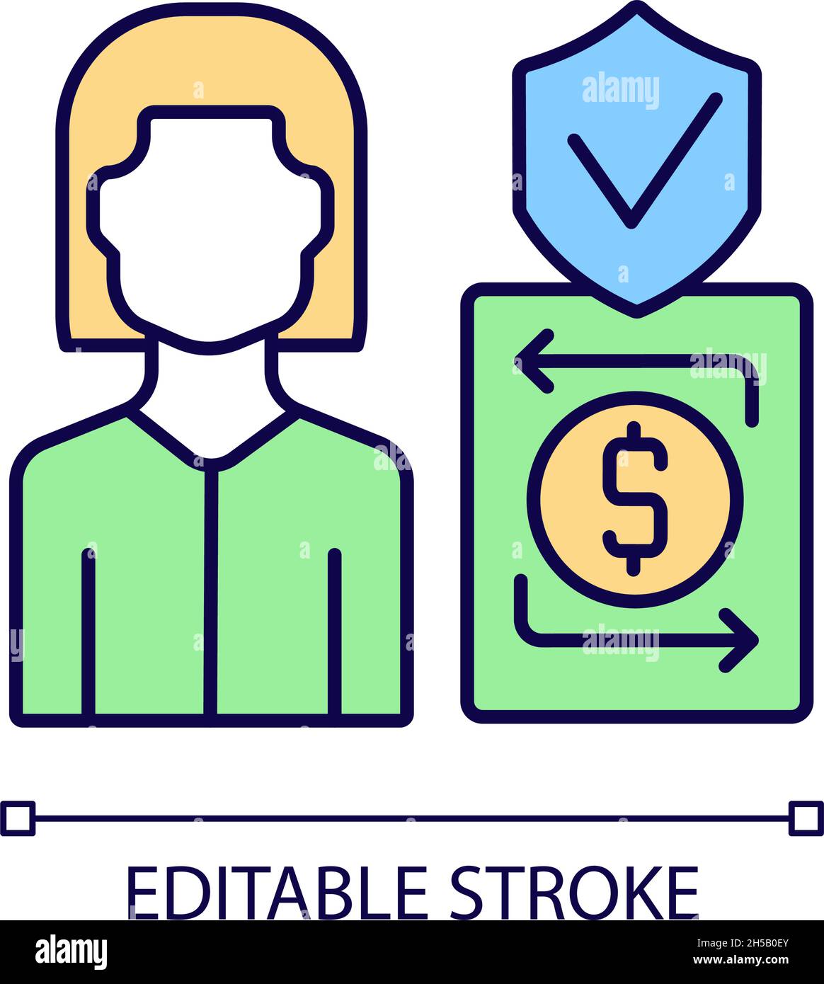 Trust assistant RGB color icon Stock Vector