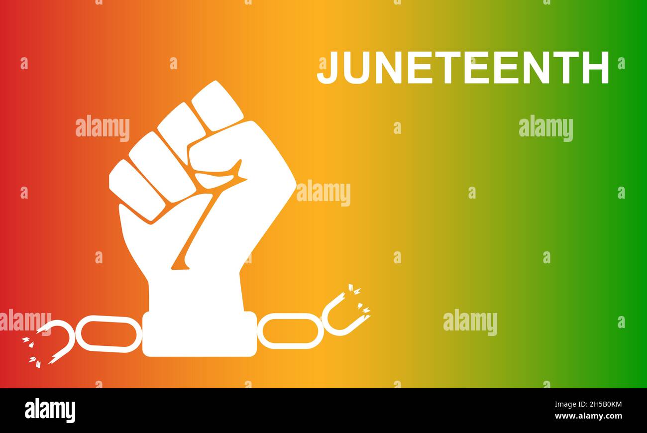 Vector illustration junetteenth isolated on gradient background. Stock Vector