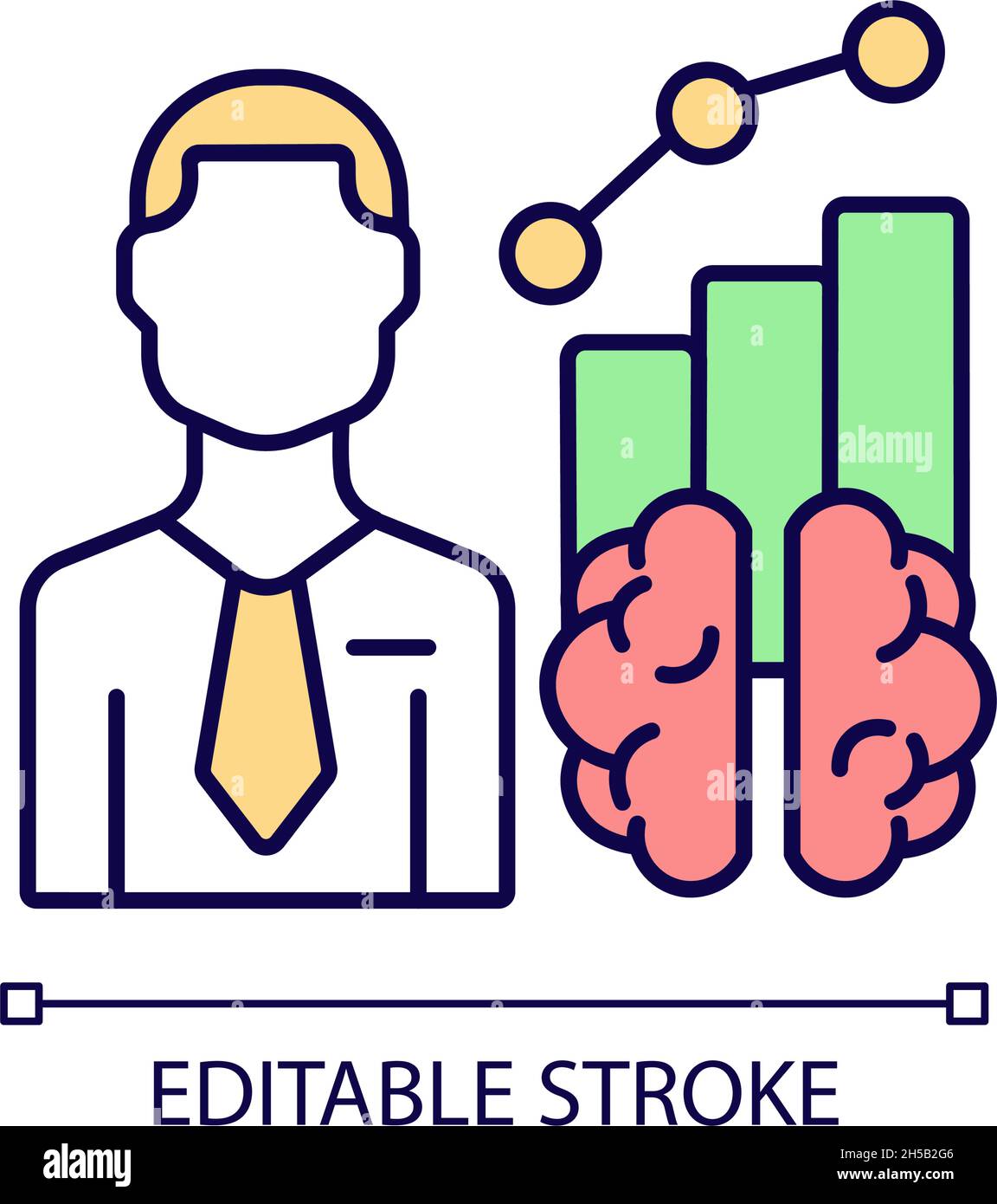 Business intelligence manager RGB color icon Stock Vector
