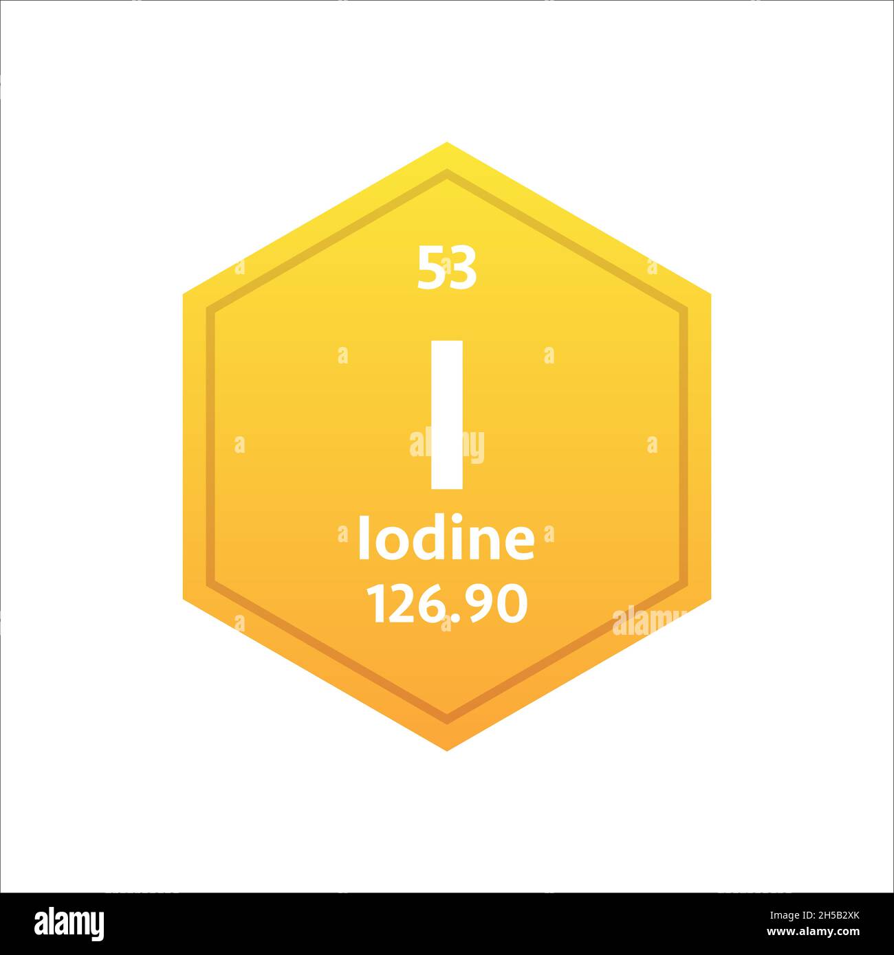 Iodine symbol. Chemical element of the periodic table. Vector stock illustration Stock Vector