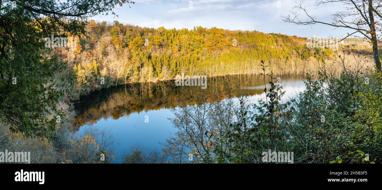 Glacier Lake Panorama at Clark Reservation State Park in New York