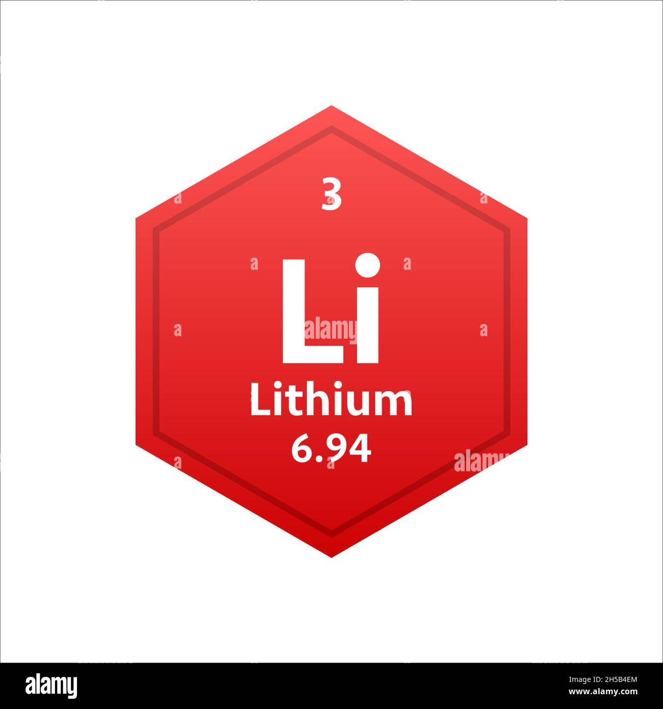 lithium symbol. Chemical element of the periodic table. Vector stock