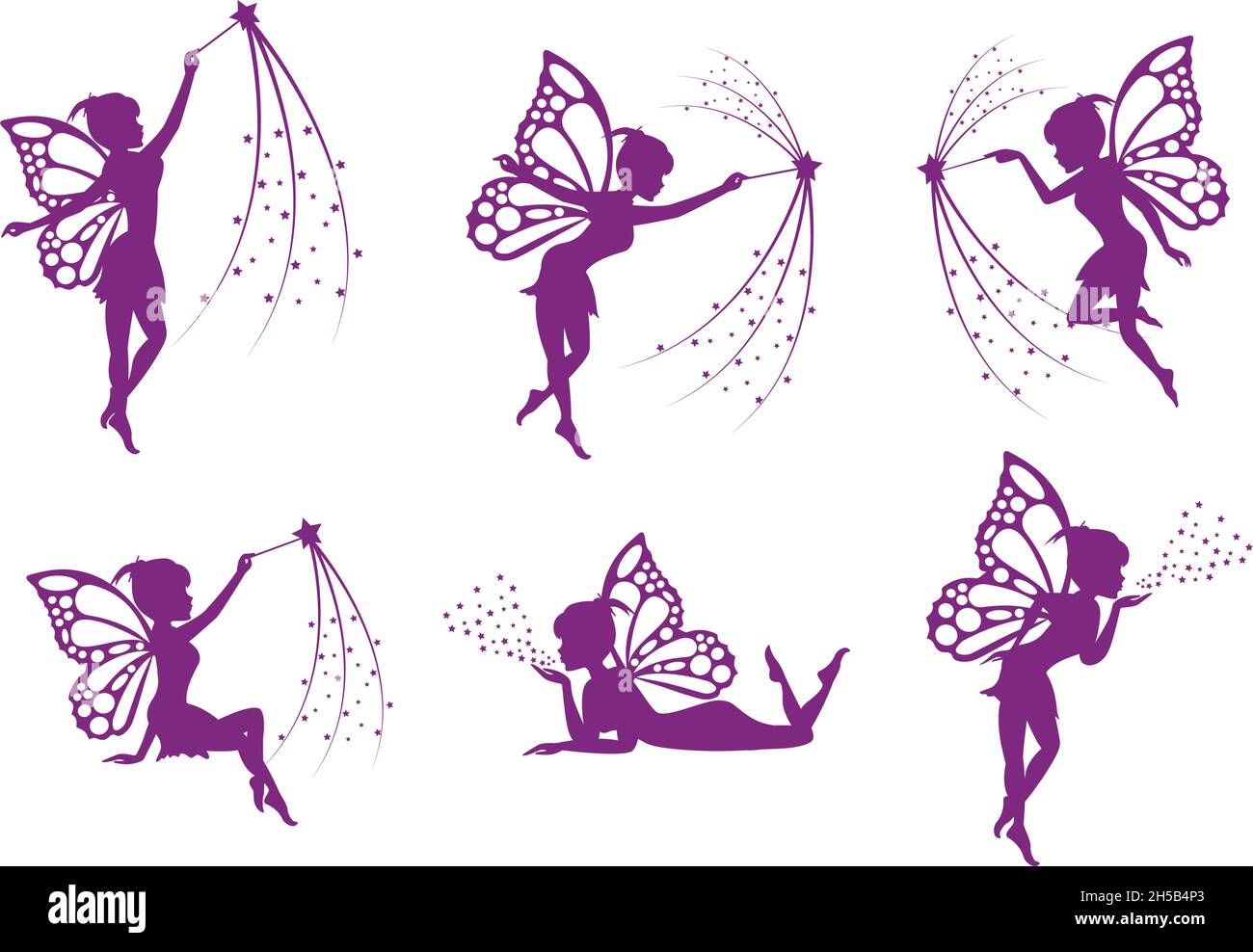 cute fairy silhouette Stock Vector