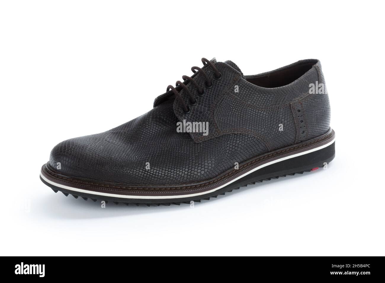 Black leather formal male shoes isolated on white background Stock ...