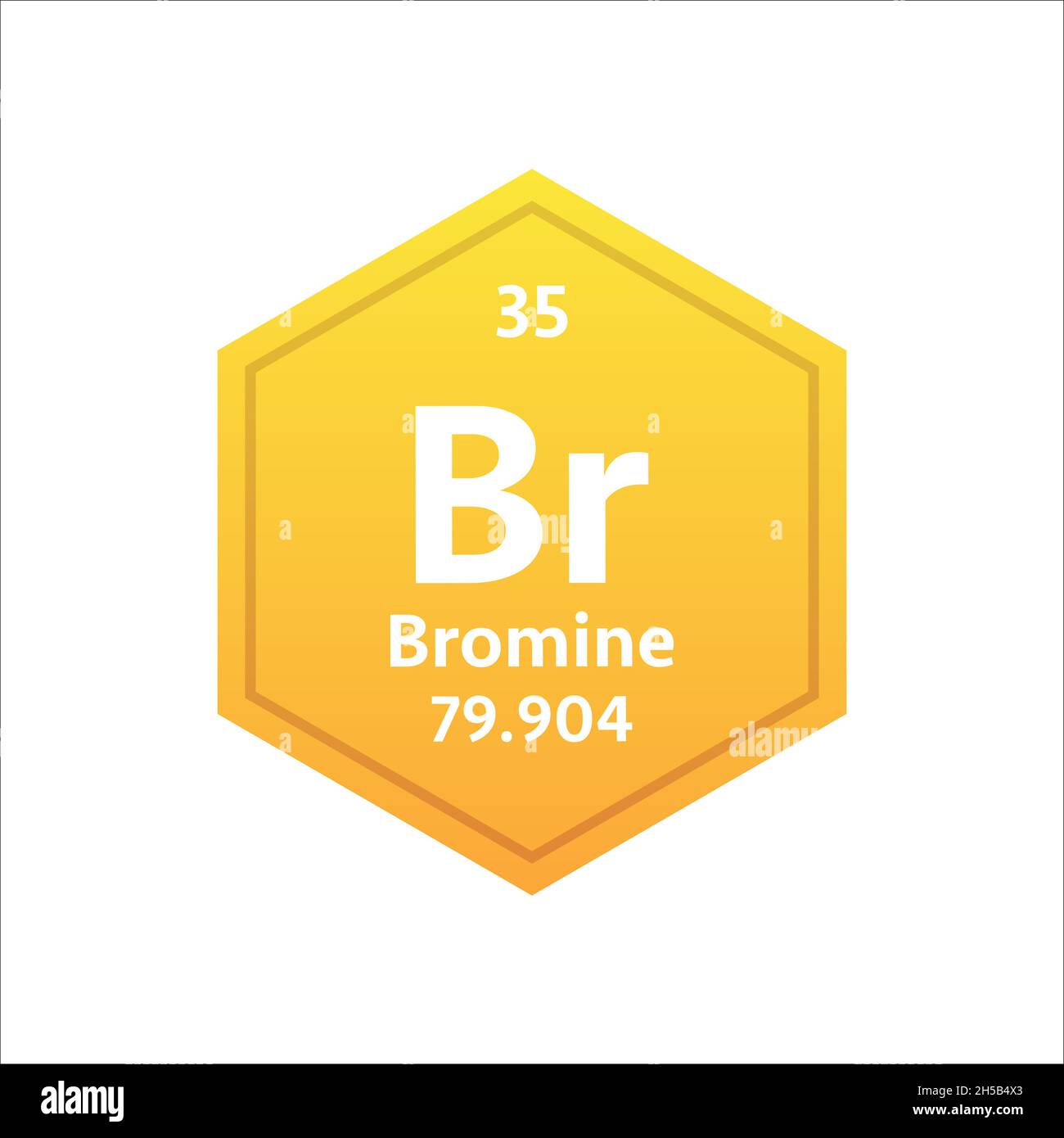 Bromine symbol. Chemical element of the periodic table. Vector stock