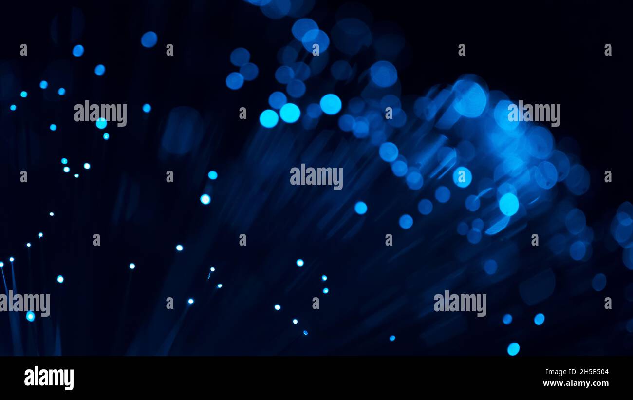 Illustration of blue bokeh lights on the black background Stock Photo ...