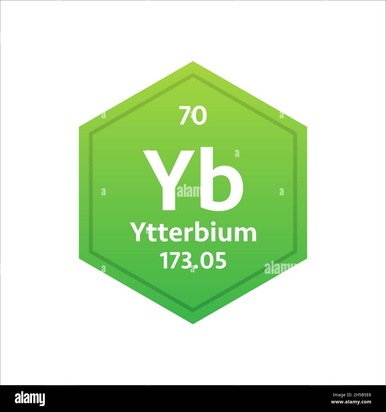 Ytterbium symbol. Chemical element of the periodic table. Vector stock illustration. Stock Vector