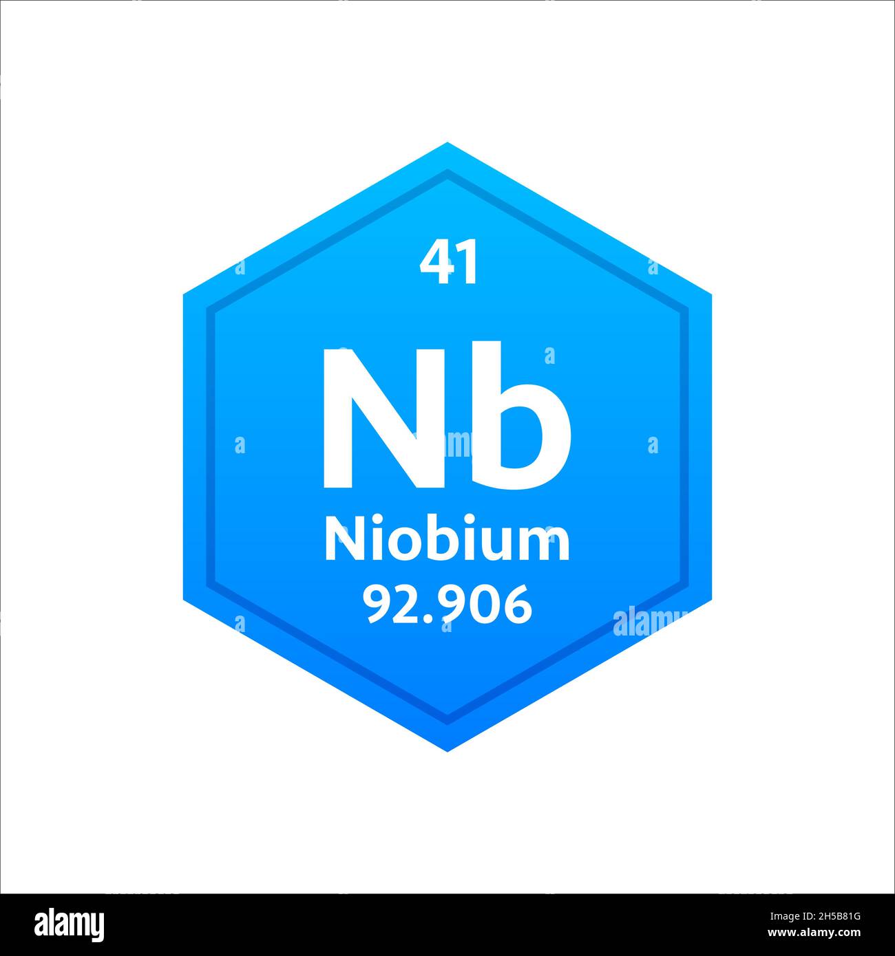 Niobium symbol. Chemical element of the periodic table. Vector stock illustration Stock Vector