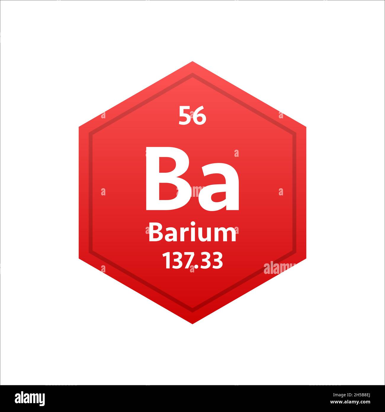 Barium symbol. Chemical element of the periodic table. Vector stock illustration. Stock Vector