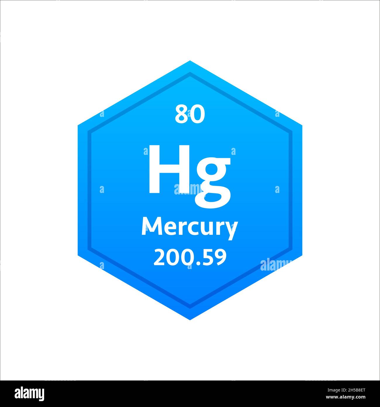 Mercury symbol. Chemical element of the periodic table. Vector stock
