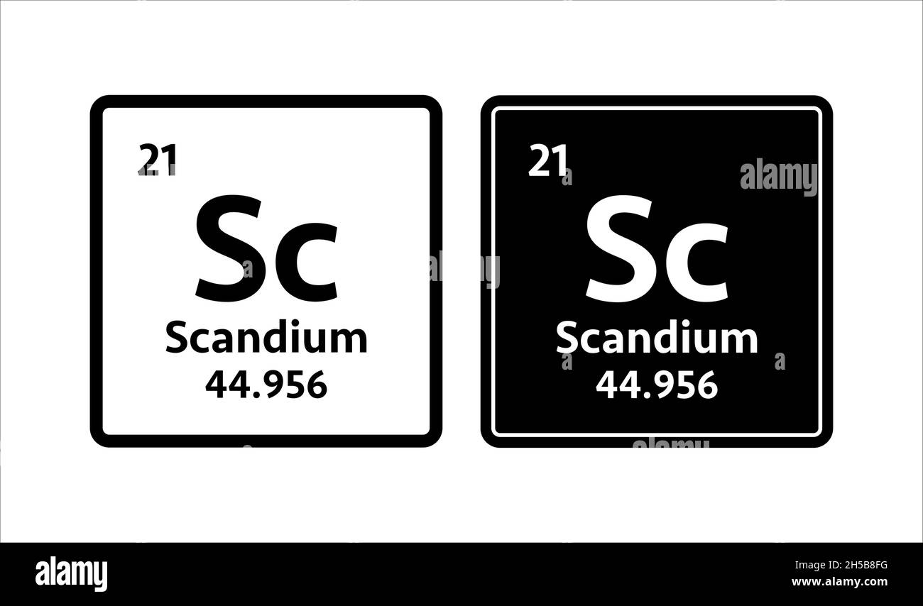 Scandium symbol. Chemical element of the periodic table. Vector stock illustration. Stock Vector
