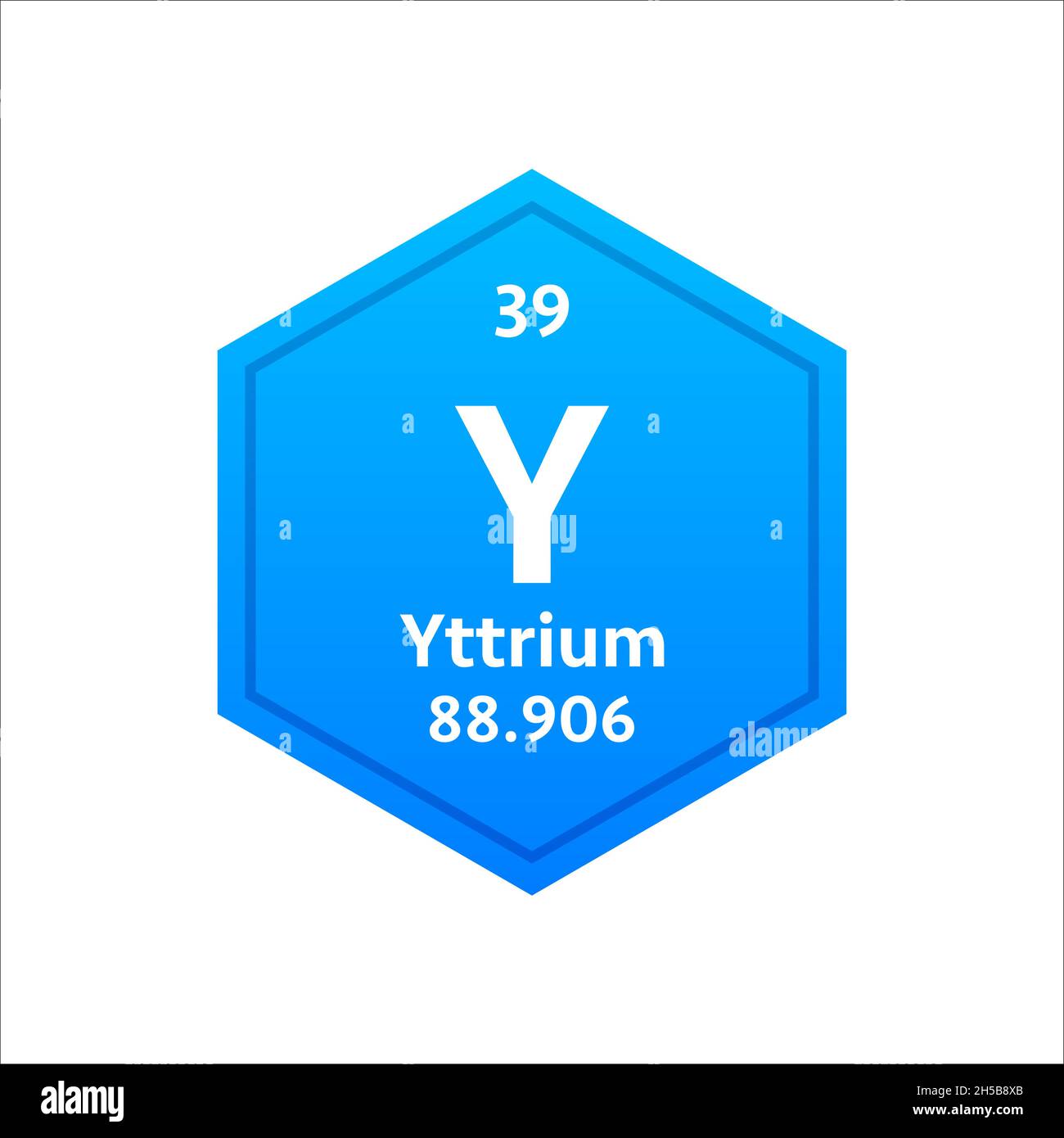 Yttrium symbol. Chemical element of the periodic table. Vector stock