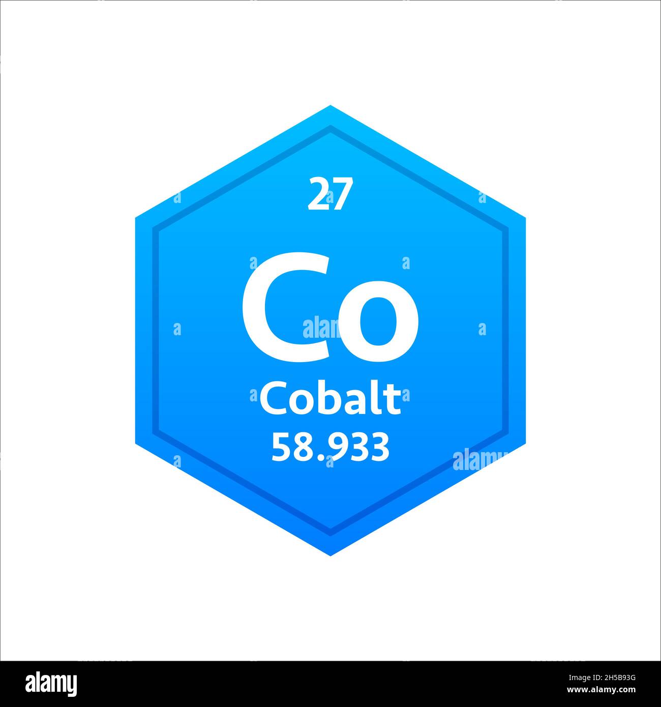 Cobalt symbol. Chemical element of the periodic table. Vector stock illustration. Stock Vector