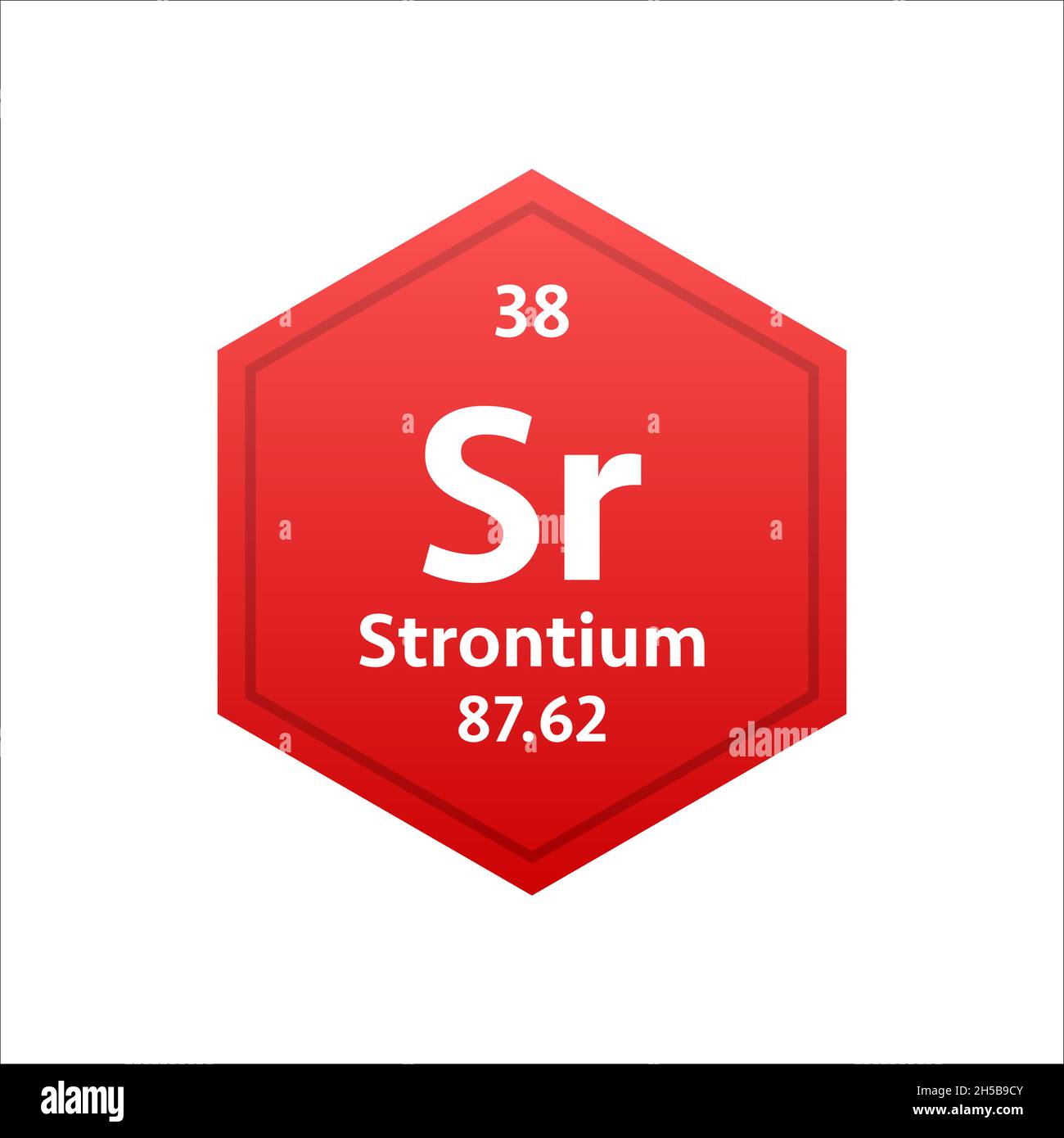 Strontium symbol. Chemical element of the periodic table. Vector stock illustration. Stock Vector