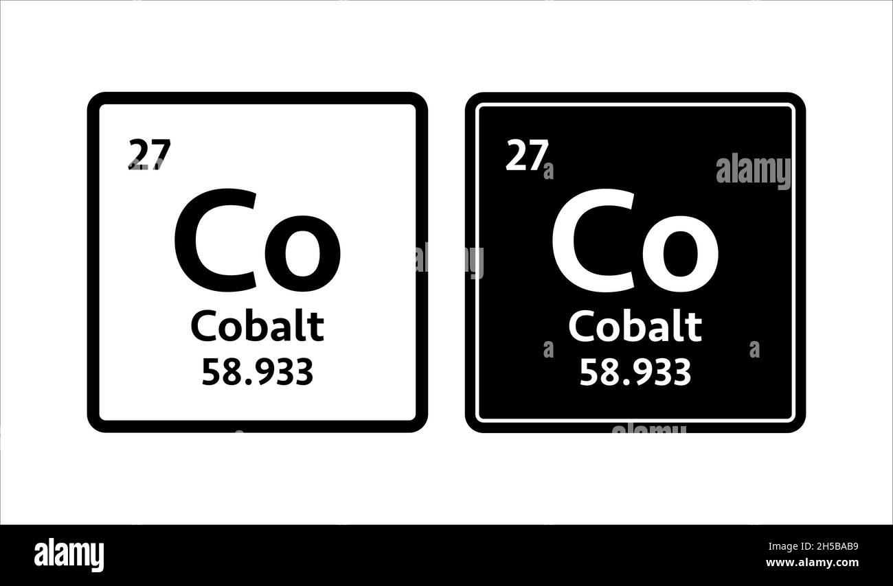 Cobalt symbol. Chemical element of the periodic table. Vector stock illustration. Stock Vector