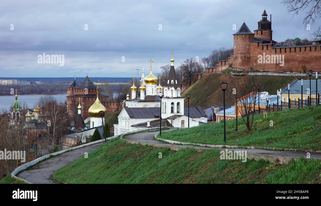 Autumn view church and Kremlin Nizhny Novgorod Stock Photo - Alamy